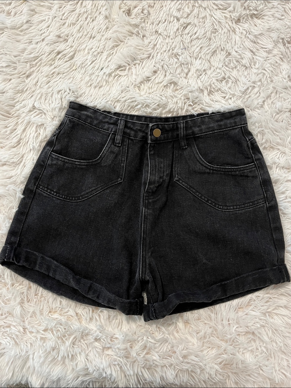 Princess Polly black denim shorts 6